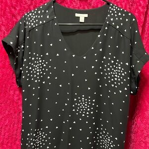Dressy Black White Heart Dots Blouse